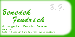 benedek fendrich business card